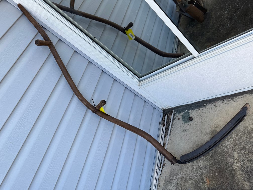 Scythe with Curved Wooden Snath and Metal Blade