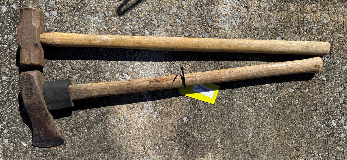 Sledgehammer and Splitting Maul with Wood Handles