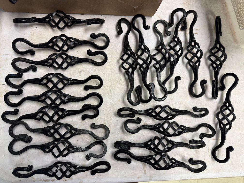 Black Wrought Iron Twisted Birdcage S-Hooks