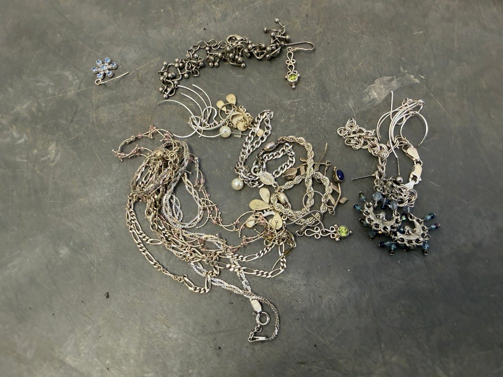 Silver-Tone Chains, Bracelets, and Earrings