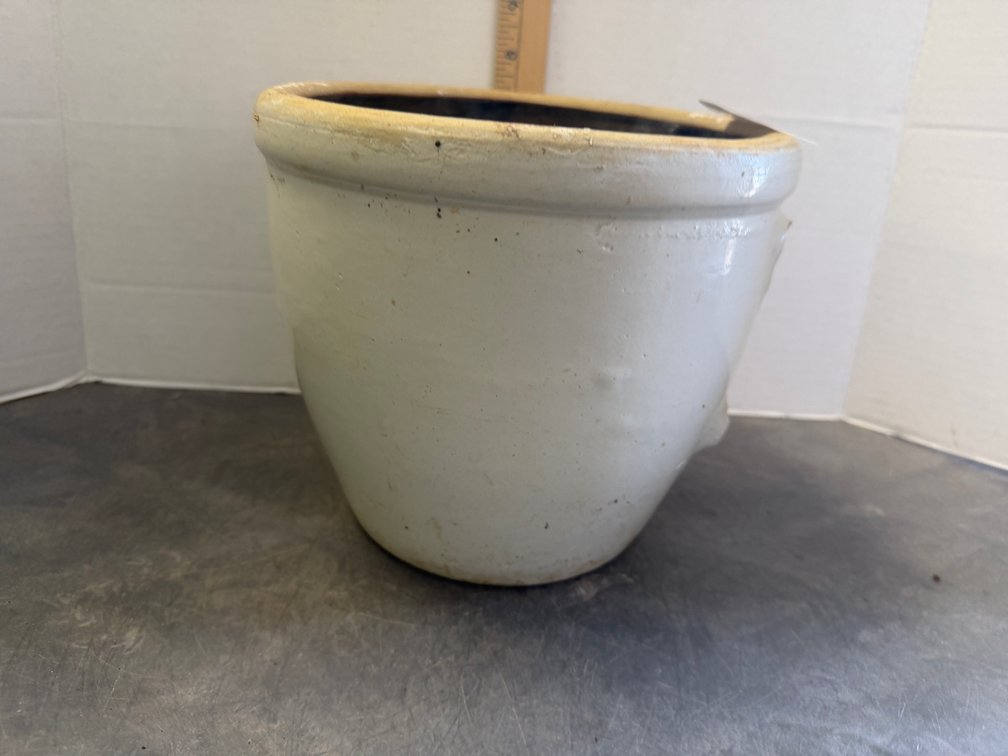Stoneware Crock with Brown Glazed Interior