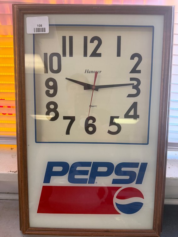 Hanover Pepsi Quartz Wall Clock in Wood Frame