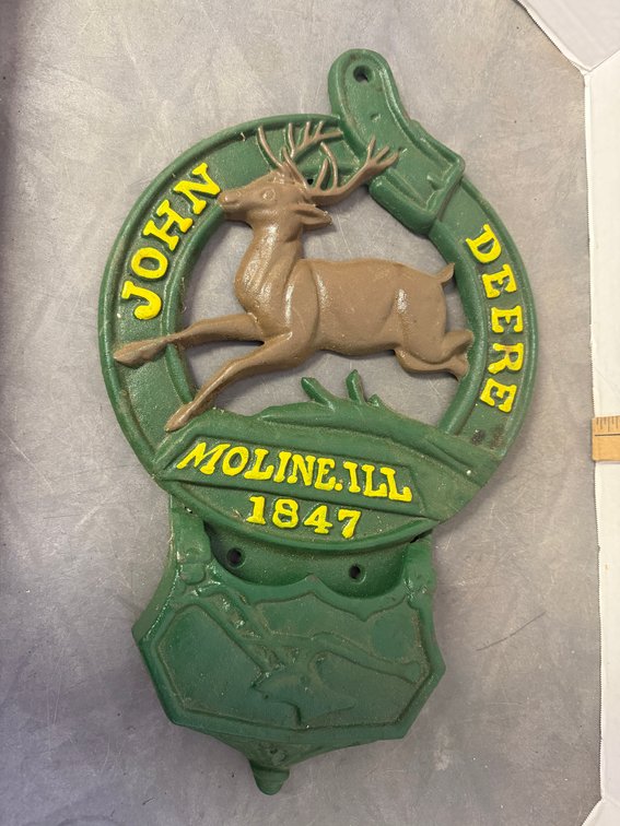John Deere Cast Iron Wall-Mount Plaque