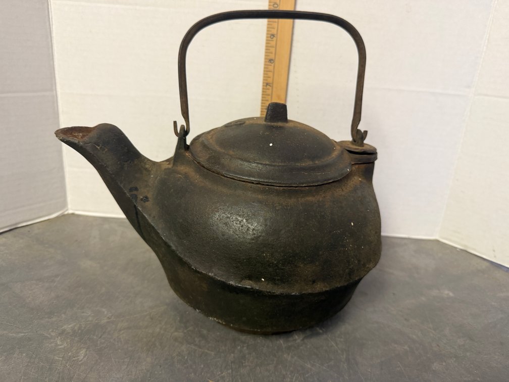 Cast Iron Tea Kettle with Wire Bail Handle