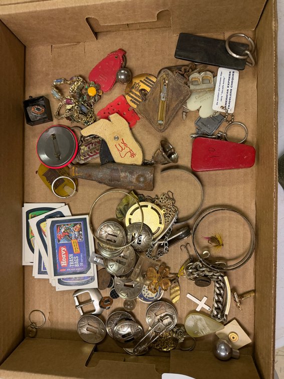 Keychains, Costume Jewelry, Metal Conchos, and Novelty Cards
