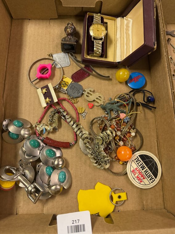 Costume Jewelry, Wristwatch, Pins, and Novelties
