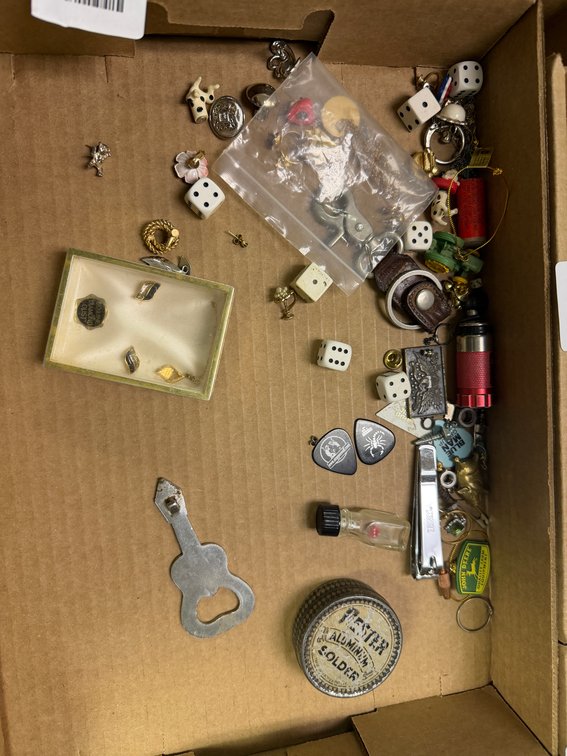 Costume Jewelry, Playing Dice, Novelty Smalls, and Hardware