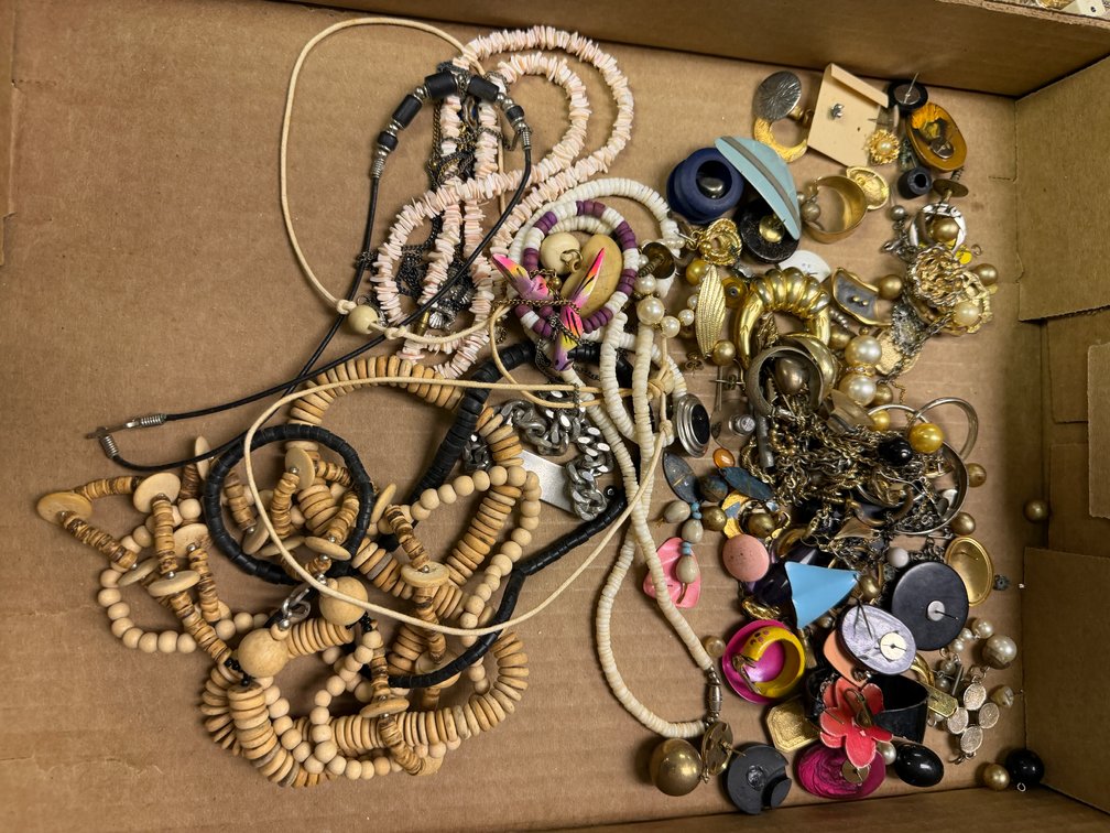 Costume Jewelry with Beaded Necklaces, Chains, and Earrings