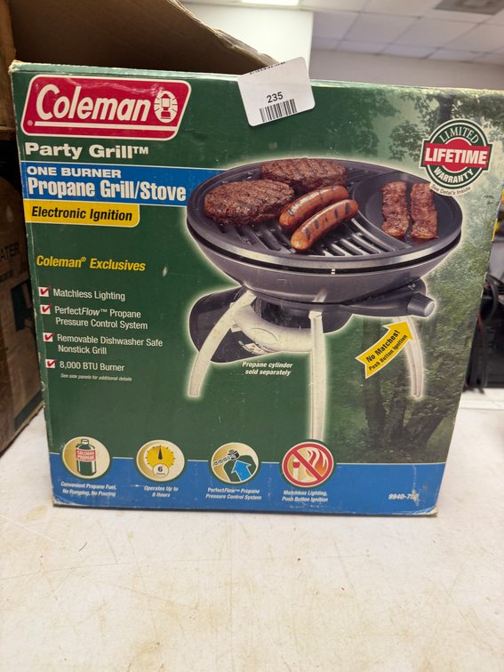 Coleman 9940-750 Party Grill One-Burner Propane Grill/Stove