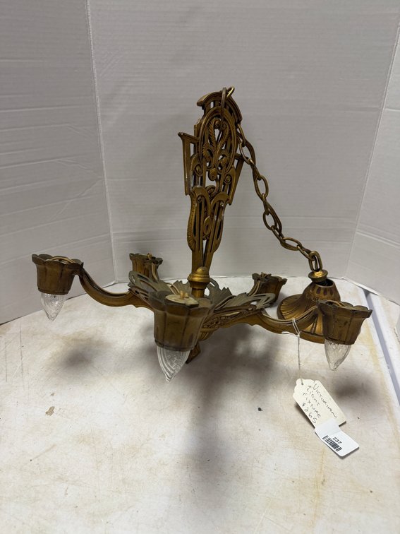 Cast Metal Five-Arm Chandelier