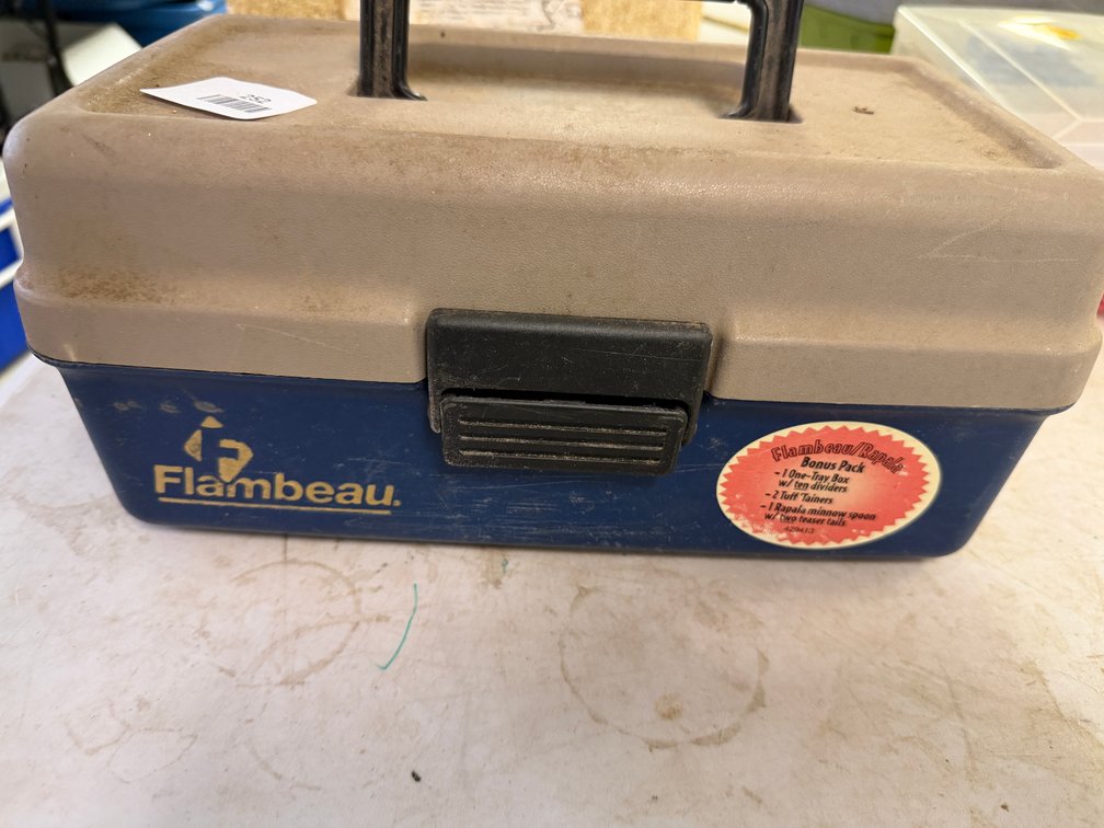 Plastic Tackle Box with Fishing Lures and Tackle