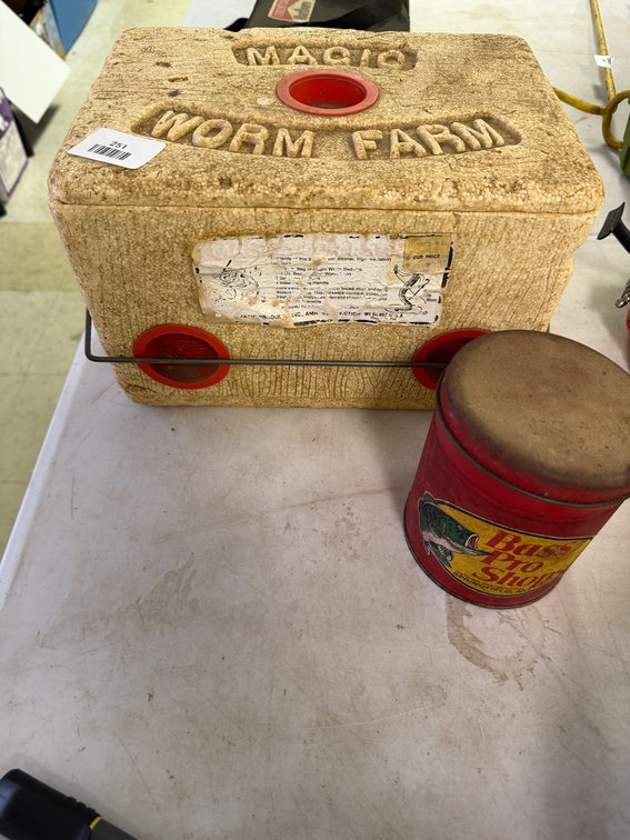 Styrofoam Bait Cooler and Metal Tin Canister