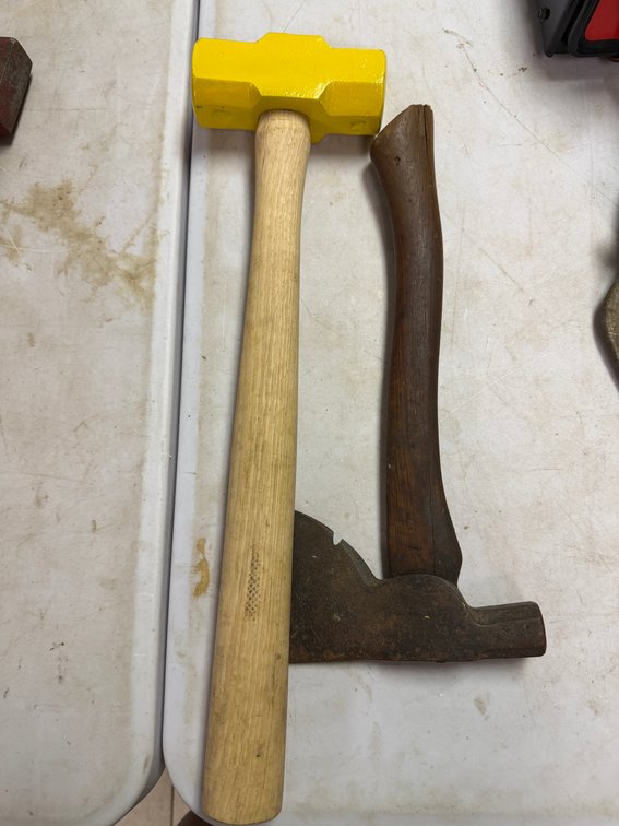 Sledge Hammer and Carpenter's Hatchet with Wood Handles