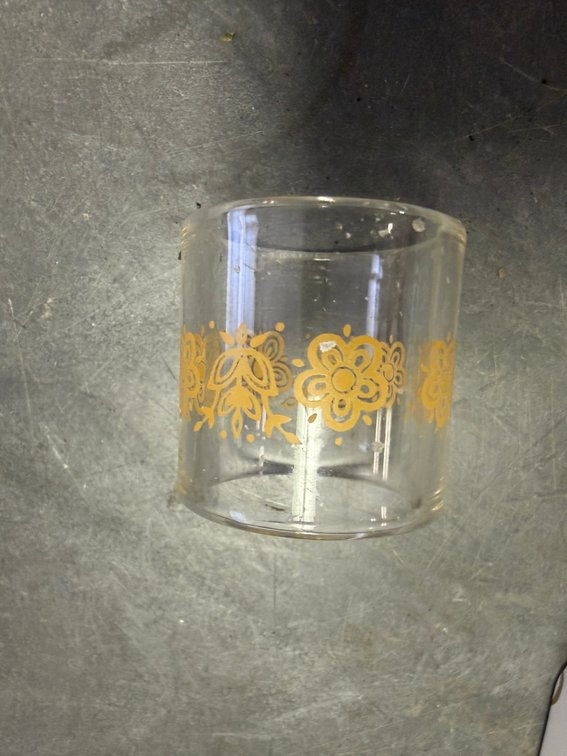 Twelve Glass Shot Glasses with Butterfly Motif in Metal Tin
