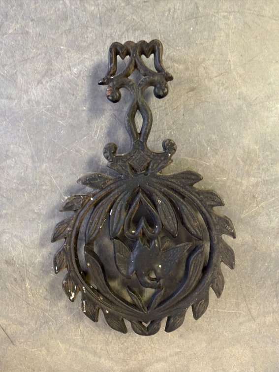 Cast Iron Handled Trivets with Bird and Foliate Motifs