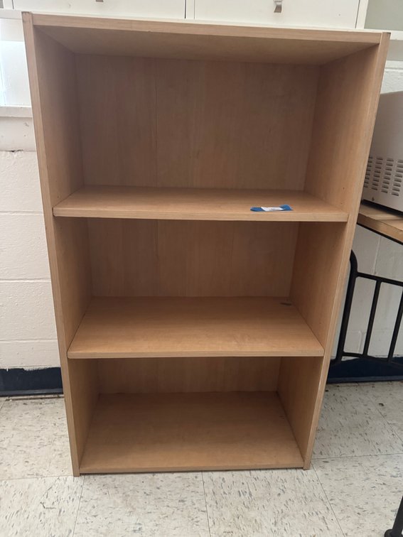 Light Wood Grain Three-Tier Bookcase