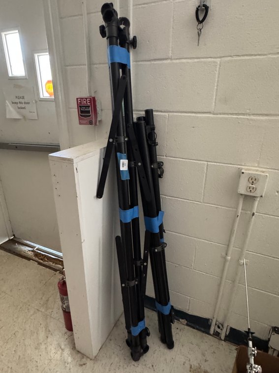 Black Tubular Metal Folding Tripod Stands