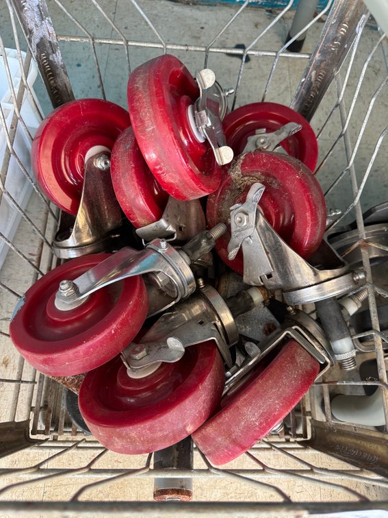 Industrial Swivel Stem Casters with Wire Basket