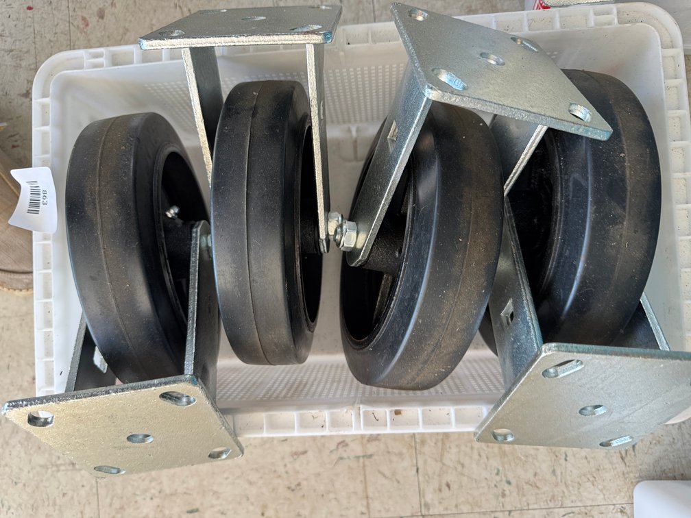 Heavy-Duty Rigid Plate Casters with Spoked Wheels