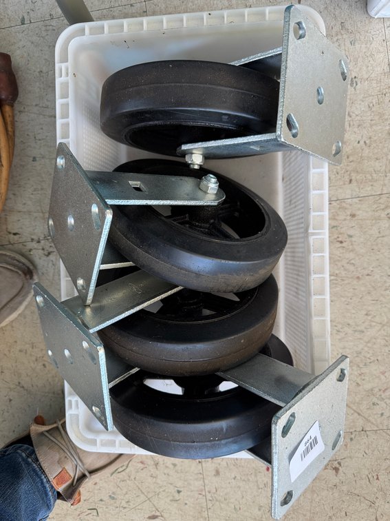 Heavy-Duty Rigid Plate Casters with Spoked Wheels