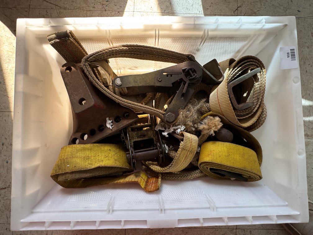 Ratchet Tie-Down Straps, Braided Rope, and Hardware