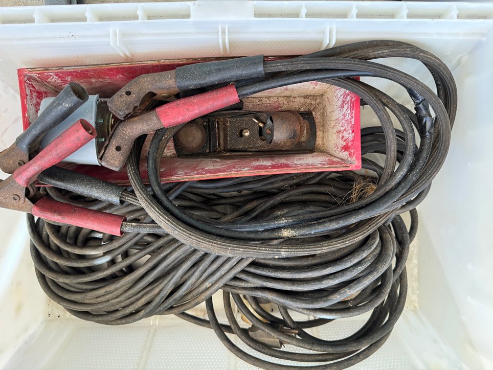 Jumper Cables, Electrical Cord, Block Plane, and Motor Assembly