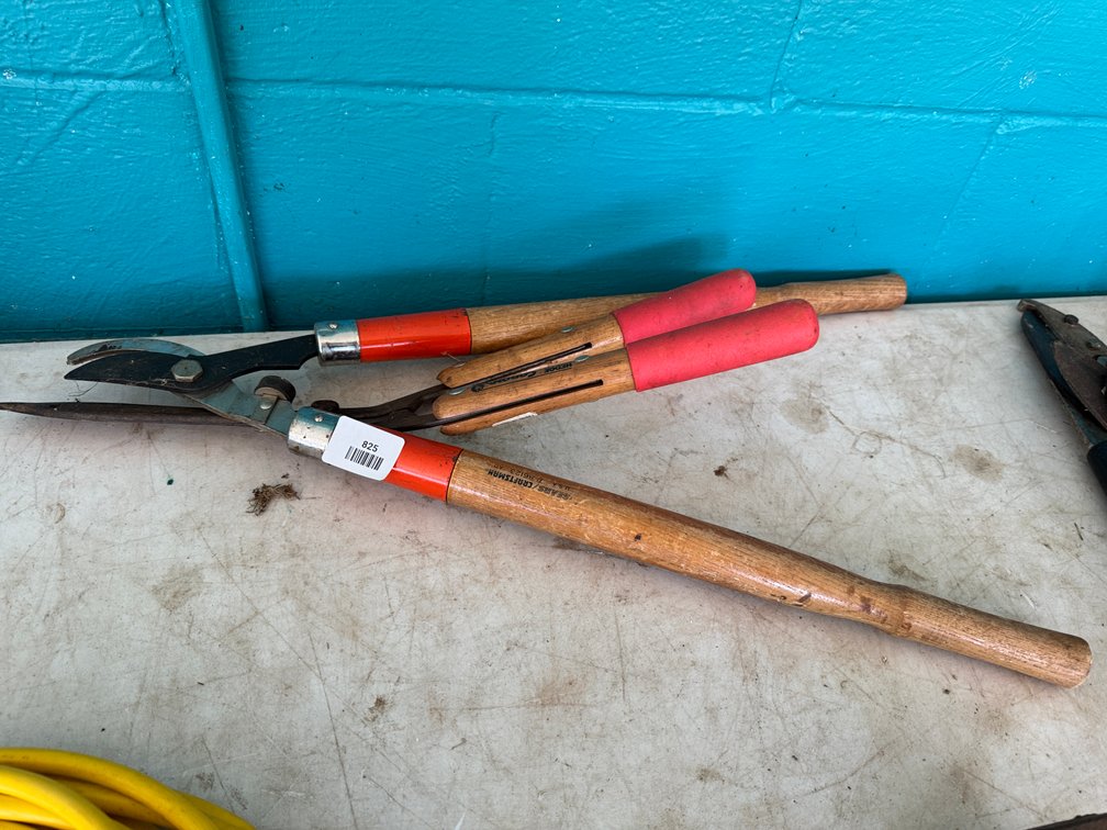 Bypass Lopper and Hedge Shears with Wood Handles