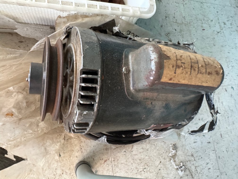 Electric Motor with Dual-Groove V-Belt Pulley