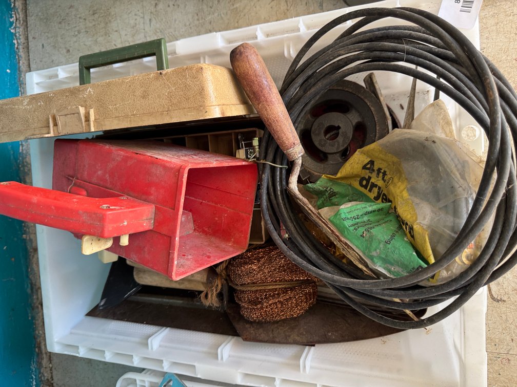 Masonry Trowels, Cast Iron Pulley, and Electrical Supplies