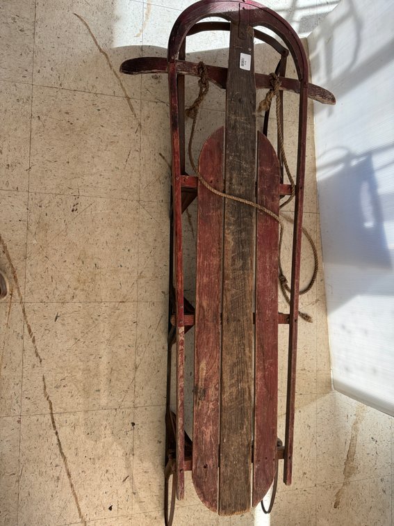 Champion Wooden Snow Sled with Metal Runners