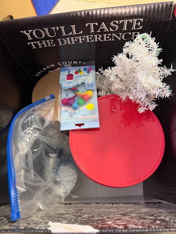 Holiday Tins, Miniature Bottle Brush Trees, and Stem Charms