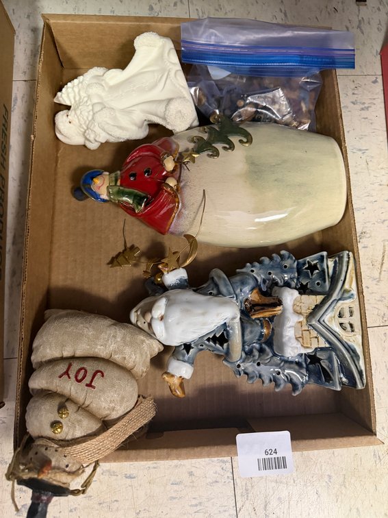Ceramic Santas, Snowman Figurines, and Holiday Decor