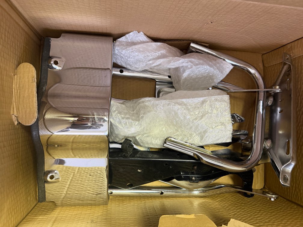 Motorcycle Chrome Luggage Rack and Mounting Brackets