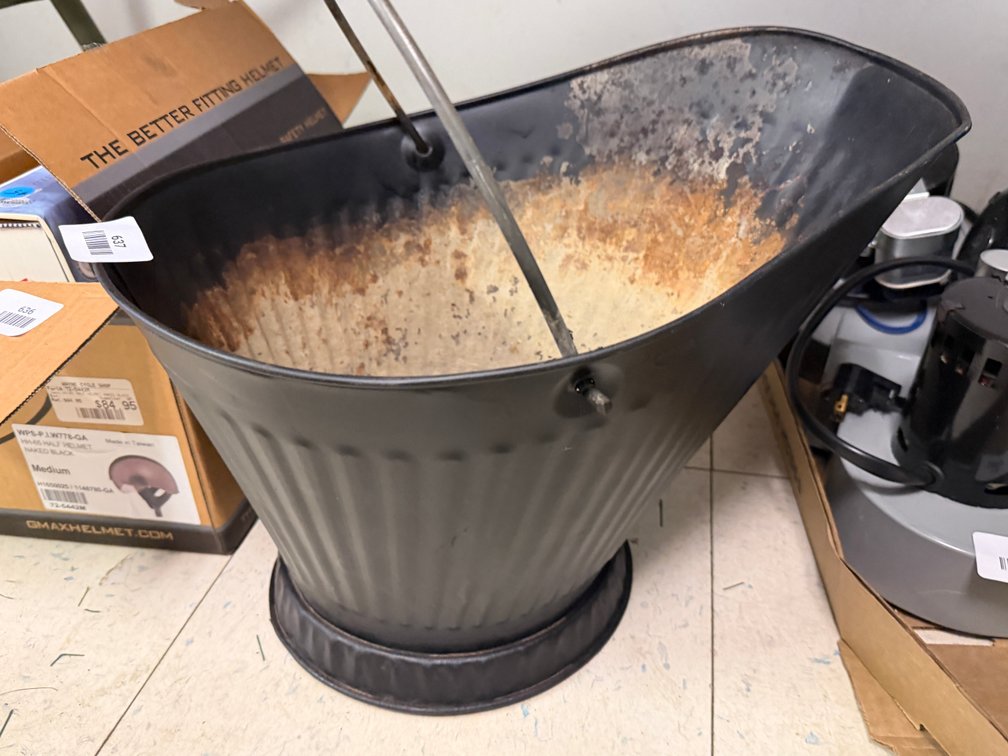 Black Corrugated Metal Coal Scuttle Bucket
