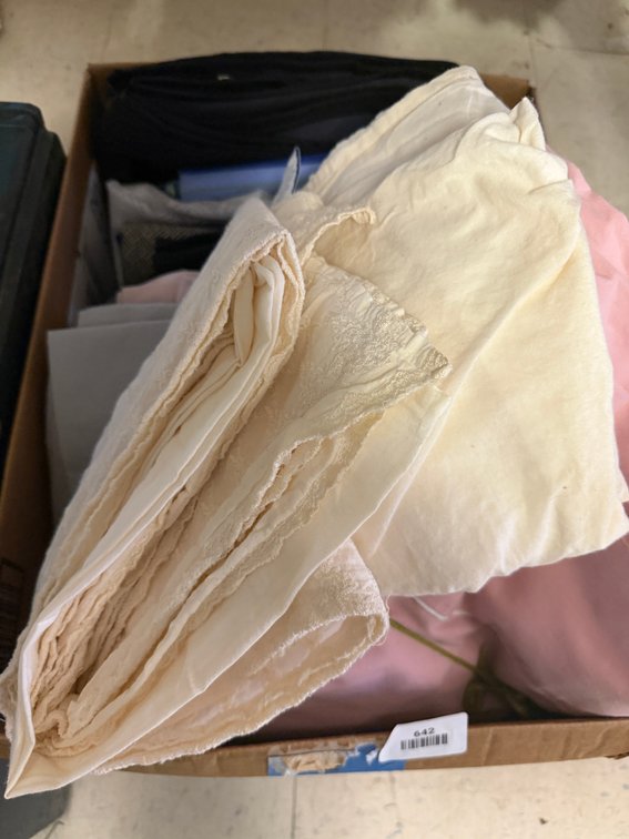 Folded Linens, Lace-Trimmed Fabric, and Textiles