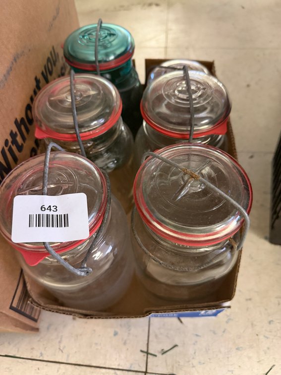 Glass Canning Jars with Wire Bail Closures