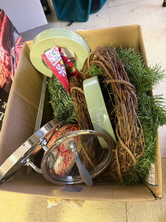 Cookware Lids, Holiday Wreaths, and Craft Supplies
