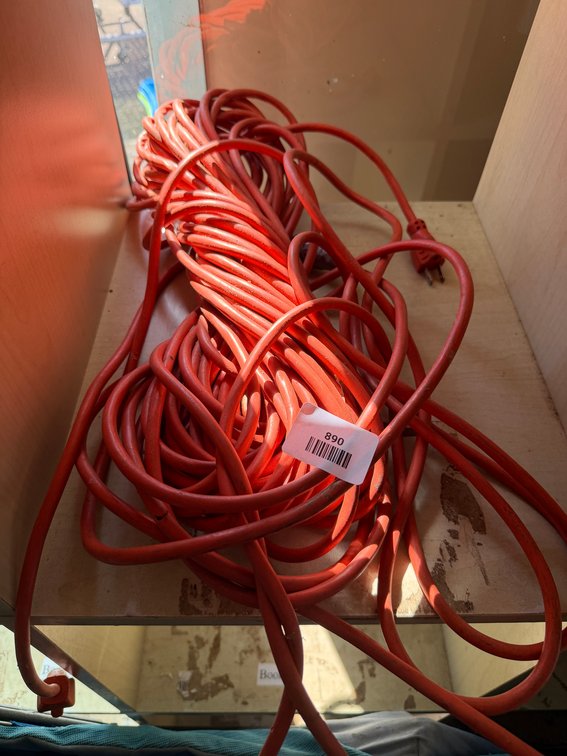Orange Three-Prong Electrical Extension Cord