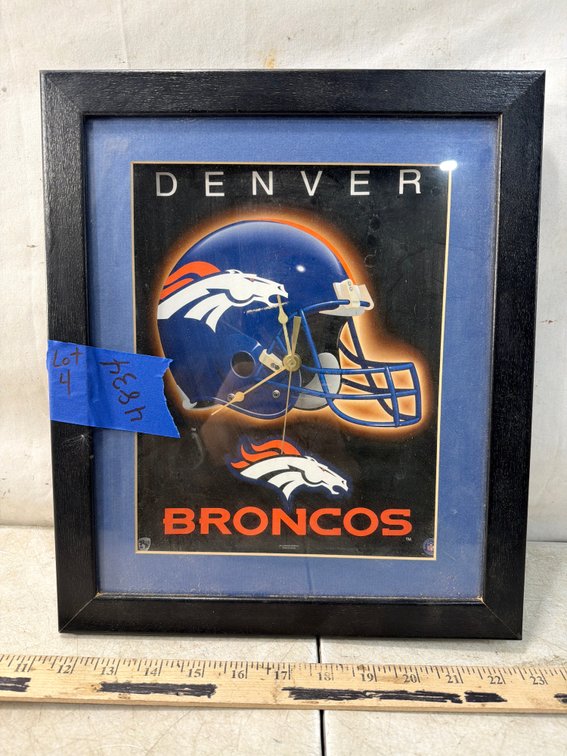 Denver Broncos Framed Wall Clock with Takane Quartz Movement