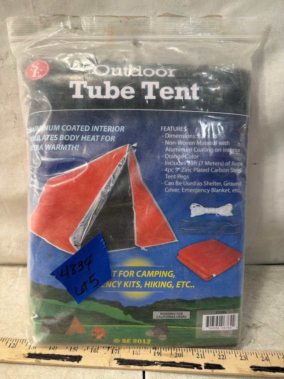 Emergency Outdoor Tube Tent, 82 x 36 in