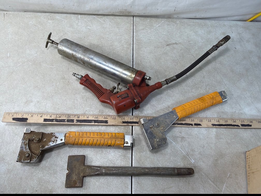 Pneumatic Grease Gun, Hammer Tackers, and Steel Hammer