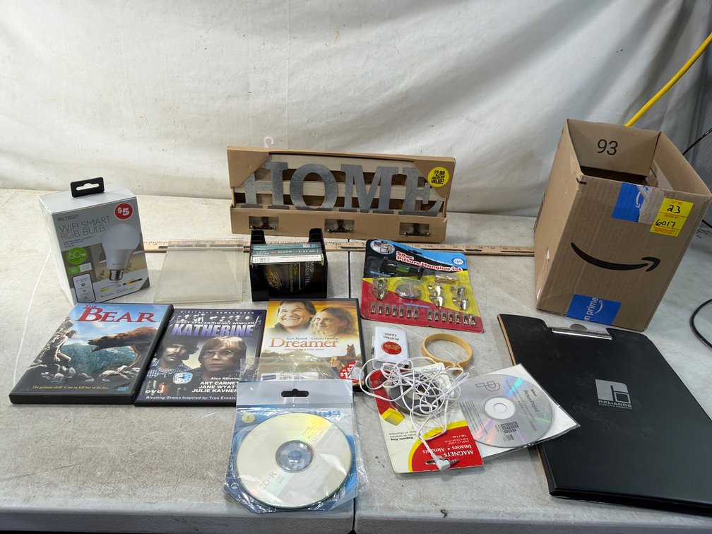 Smart Bulb, Wall Plaque, Picture Hanging Kit, DVDs, and More