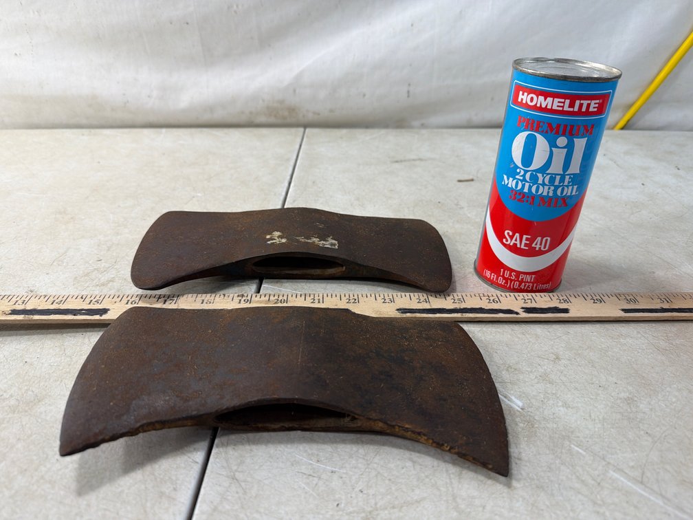 Double-Bit Axe Heads and Homelite 2-Cycle Motor Oil Can