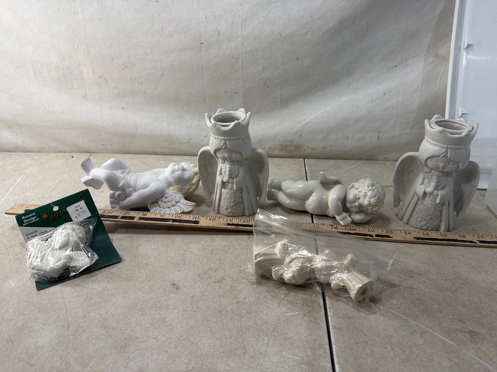 Ceramic and Resin Angel and Cherub Figurines
