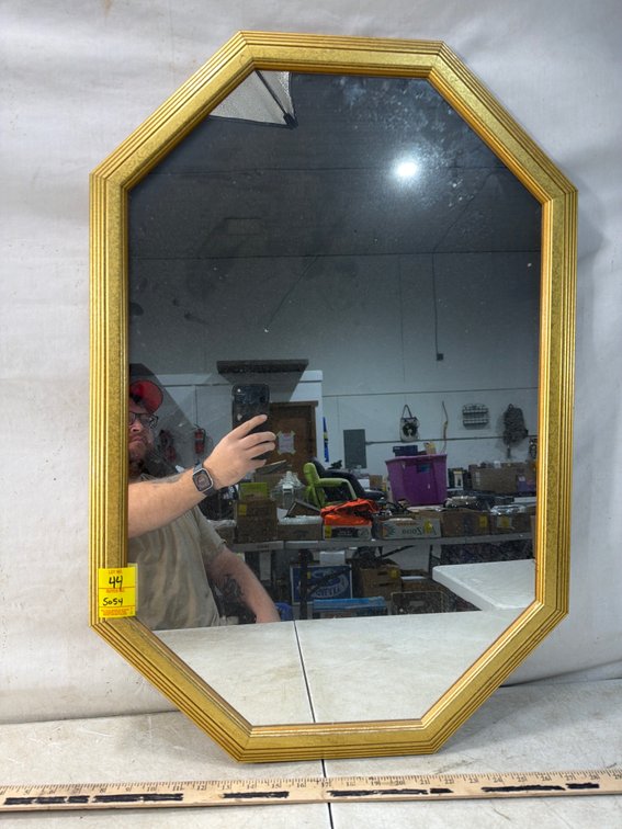 Gold-Tone Octagonal Wall Mirror