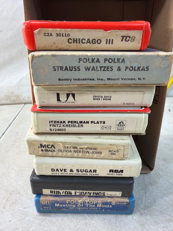 8-Track Tape Cartridges with Chicago, Four Tops, and More