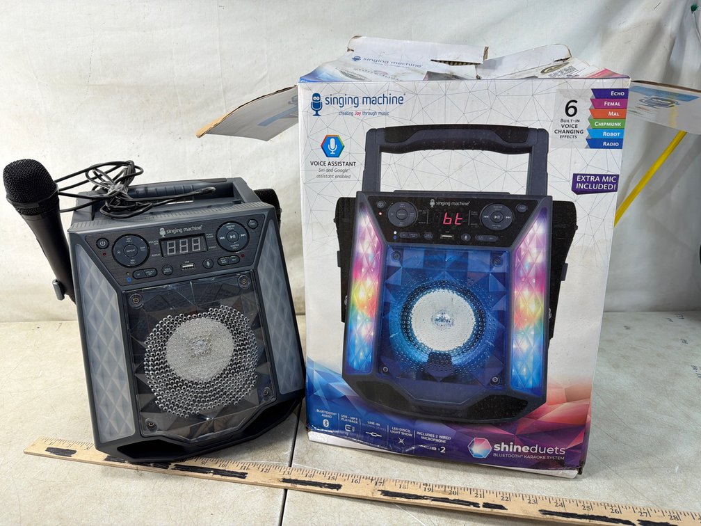 Singing Machine Shine Duets Bluetooth Karaoke System