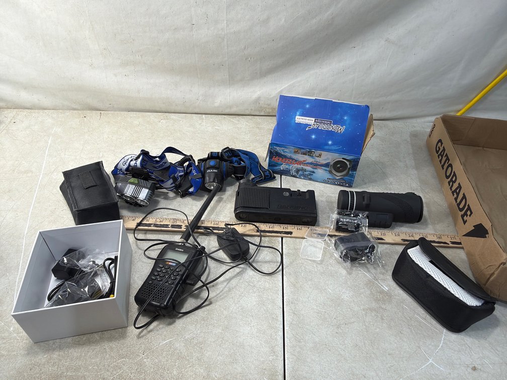 Radio Scanner, Rangefinder, Monocular, and Headlamps