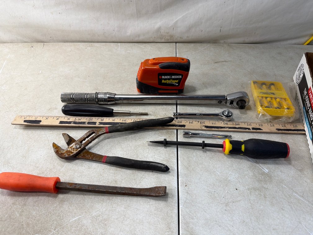 Torque Wrench, Motorized Tape Measure, Pliers, and Hand Tools