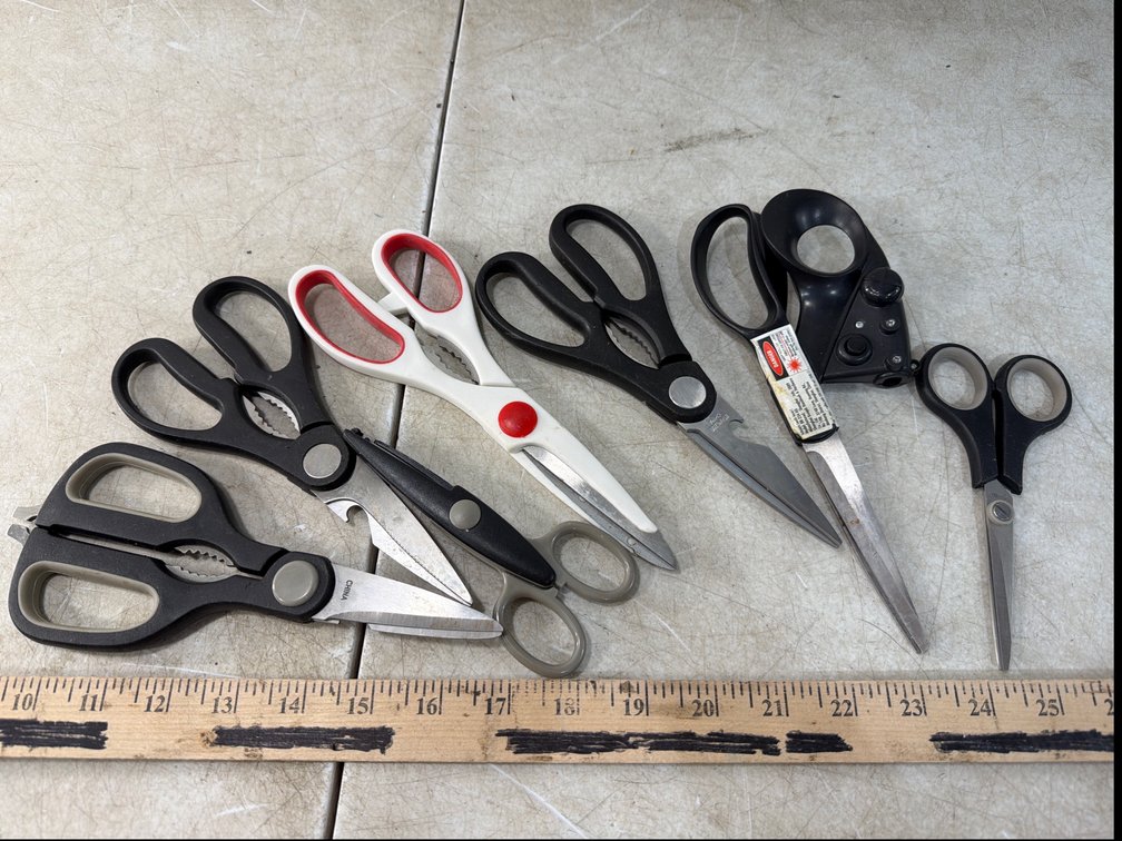 Kitchen Shears, Laser-Guided Scissors, and Utility Scissors